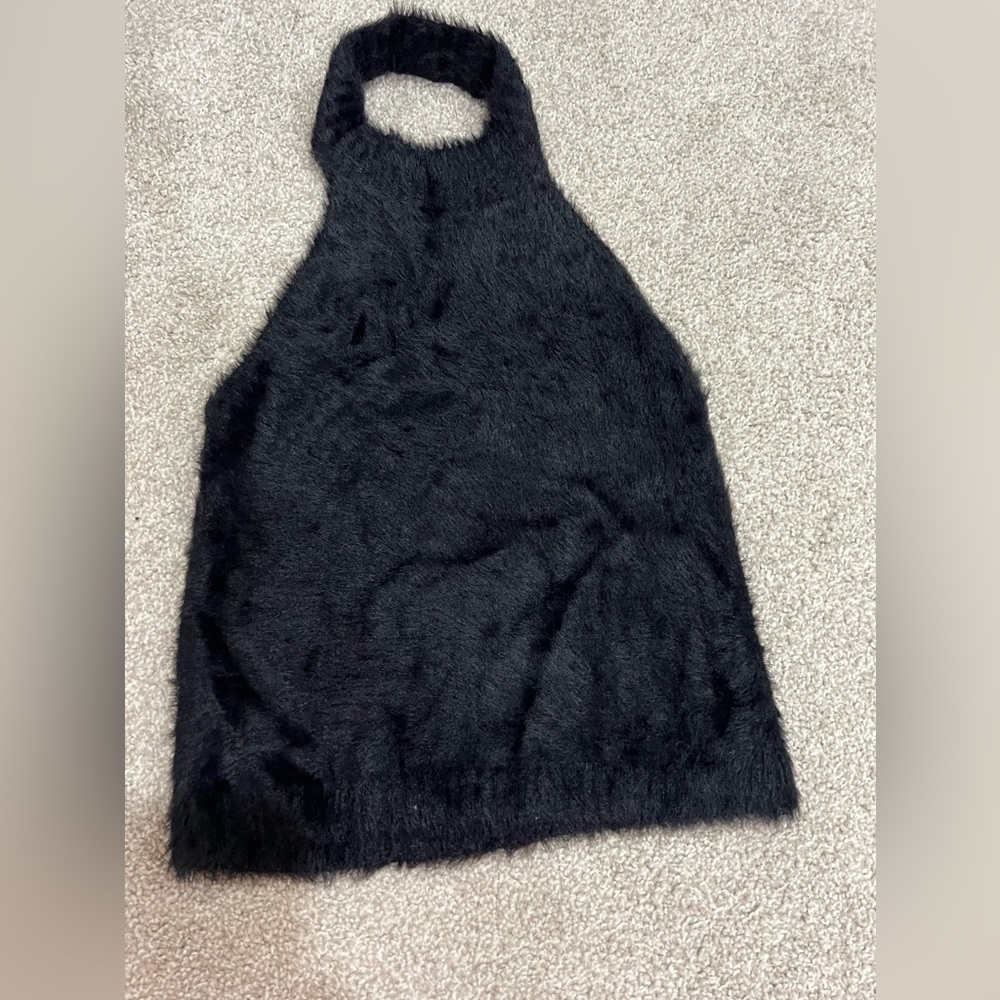 FURRY HALTER TOP - Picture 4 of 4